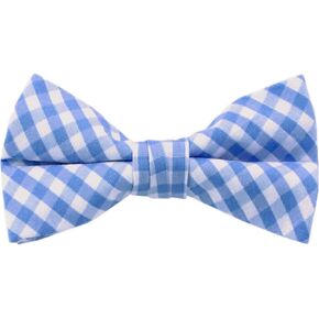 Jacob Alexander Men's Gingham Checkered Pattern Pre-Tied Clip-On Bow Tie