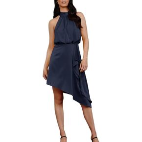 Wedding Guest Dresses for Women,Formal Dresses for Women,Cocktail Dress,Halter Dress, Satin Dress for Women