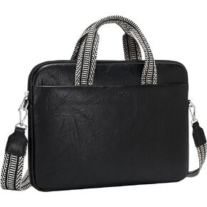 INICAT Faux Leather Laptop Bag for Women Computer Tote Bag Laptop Carrying Case fits for 14 inch 15 inch Laptop