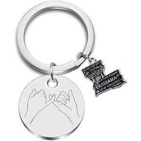JJTZX Pinky Promise Keychain Long Distance Relationship Gift Keyring Traveling Keychain for Best Friends