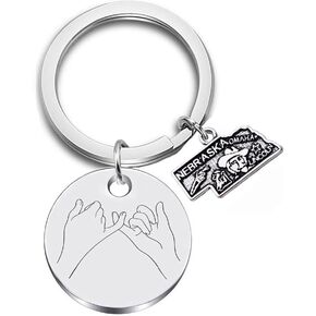 JJTZX Pinky Promise Keychain Long Distance Relationship Gift Keyring Traveling Keychain for Best Friends