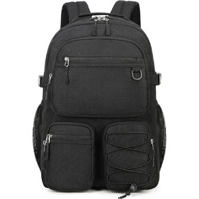 Lohol Water Resistant Daypack with Mulitiple Pockets for School Travel Outdoor College, 15.6 inch Laptop Backpack for Men and Women (Black) in Kuwait