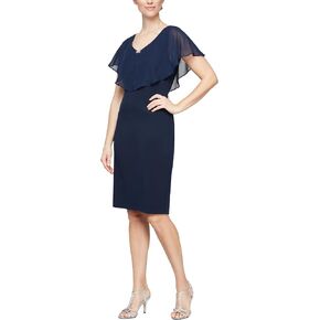 S.L. Fashions Women's Short Sleeve Sheath Night Out Dress Lace and Embellishment in Kuwait
