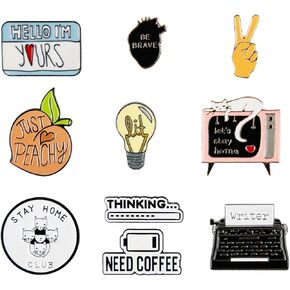 10PCS Enamel Lapel Brooch Pin Set Decoration Gift for Adults, Children in Kuwait