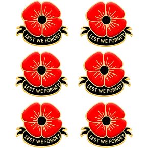 VZIUYTRE 9pcs 6pcs 2pcs Red Poppy Pins Lapel Brooches Apparel Badges Pins for Women Girls on Veterans Day Memorial Day Remembrance Day Jewelry