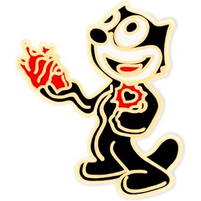 Felix the Cat Pin | Enamel Pin | Lapel Pin | Brooch | Metal Pin | For Jackets, Shirts, Backpacks | Felix Ripping his Heart Out