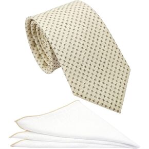 BELLUNO Extra Long Tie and Pocket Square for Big and Tall Men, 63 or 70 inch XL Necktie Set