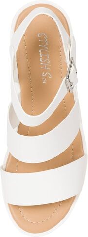 MARIA-S - Womens Open Toe Double Band Chunky Block Heel Lug Sole Platform Sandals With Adjustable Ankle Buckle in Kuwait