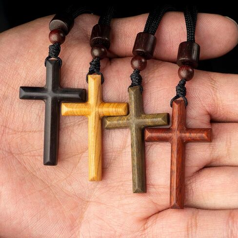 ZYUCWTS Wooden Cross Pendant Necklace for Men Women Boy Girls,Natural Cross for Rearview Car Mirror Pendant,Handcrafted Wood Cross Necklace Jewelry Gift,Religious Pendant Necklace in Kuwait