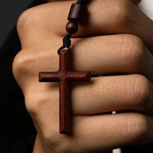 ZYUCWTS Wooden Cross Pendant Necklace for Men Women Boy Girls,Natural Cross for Rearview Car Mirror Pendant,Handcrafted Wood Cross Necklace Jewelry Gift,Religious Pendant Necklace in Kuwait