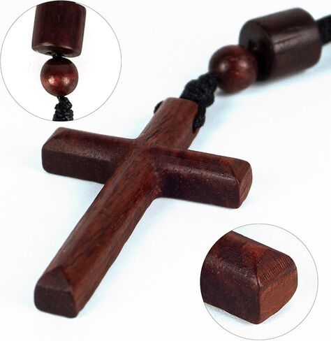 ZYUCWTS Wooden Cross Pendant Necklace for Men Women Boy Girls,Natural Cross for Rearview Car Mirror Pendant,Handcrafted Wood Cross Necklace Jewelry Gift,Religious Pendant Necklace in Kuwait