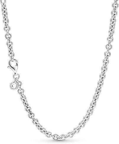 Pandora Jewelry Thick Cable Chain Necklace for Women - Sterling Silver - 17.7" in Saudi Arabia