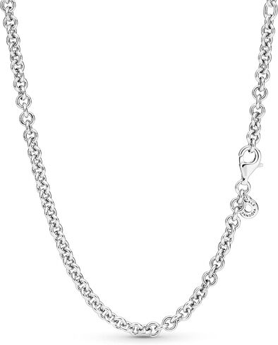 Pandora Jewelry Thick Cable Chain Necklace for Women - Sterling Silver - 17.7" in Saudi Arabia