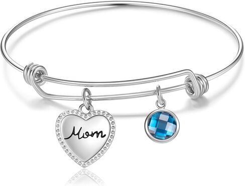 Birthstone Expandable Bangle Bracelets Mothers Day Christmas Birthday Gifts for Mom in Saudi Arabia