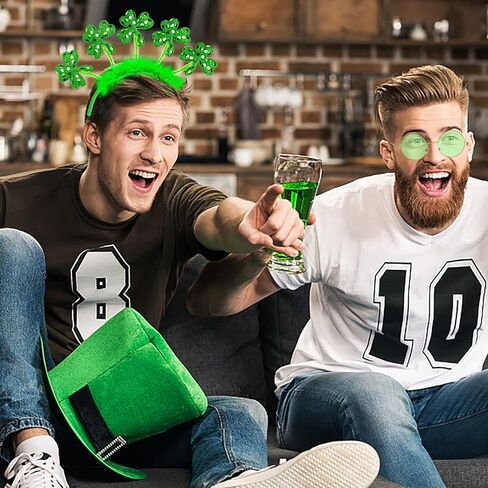 St Patricks Day Accessories Headband and Glasses St Patrick's Day Shamrock Headband Boppers Costume Accessory Set Festival Party Favor Event Decorations in Kuwait