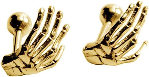 Gothic Skull Skeleton Hand Stud Earrings for Women Girls Mens 16G Stainless Steel Hypoallergenic Helix Screw Back Cartilage Piercing Earring Studs Ear Tragus Auricle Bff Birthday Punk Fashion Charm Jewelry Gifts in Saudi Arabia
