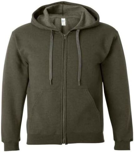 Gildan Adult Fleece Zip Hooded Sweatshirt, Style G18600 (Moss, Small) in Saudi Arabia