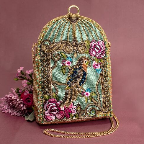 Mary Frances Pretty Parrot Beaded Crossbody Handbag, Multi in Kuwait