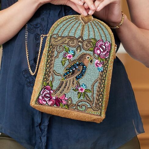 Mary Frances Pretty Parrot Beaded Crossbody Handbag, Multi in Kuwait