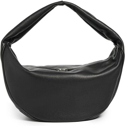 Women's Maxi Cush Black Small Grain Calf Leather Hobo Bag in Saudi Arabia
