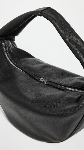 Women's Maxi Cush Black Small Grain Calf Leather Hobo Bag in Saudi Arabia