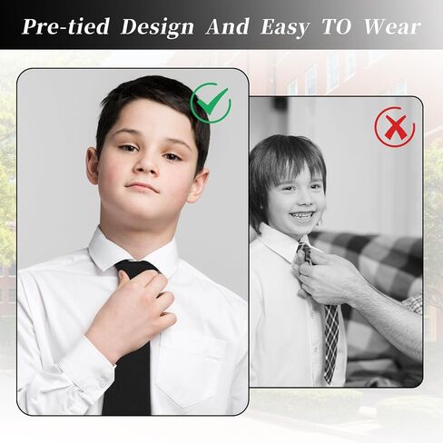 3pcs Boy's Necktie Kids Solid Color Pre-tied Adjustable Neck Strap Tie for Wedding Graduation School Uniforms in Saudi Arabia