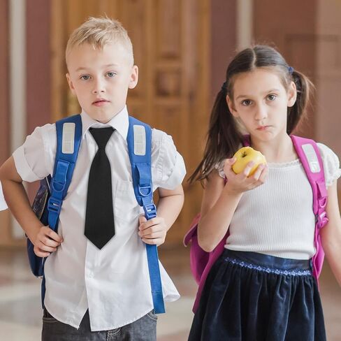 3pcs Boy's Necktie Kids Solid Color Pre-tied Adjustable Neck Strap Tie for Wedding Graduation School Uniforms in Saudi Arabia