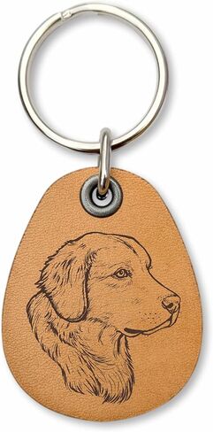 ForLeatherMore - Golden Retriever - Genuine Leather Keychain - Pet keychains in Saudi Arabia