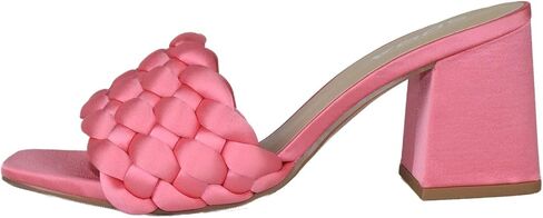 Soda Shoes Women Block High Heel Sandals Braided Band Square Toe Satin SHAUNA-S in Saudi Arabia