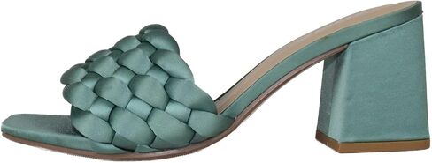 Soda Shoes Women Block High Heel Sandals Braided Band Square Toe Satin SHAUNA-S in Saudi Arabia