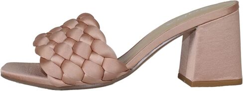 Soda Shoes Women Block High Heel Sandals Braided Band Square Toe Satin SHAUNA-S in Saudi Arabia
