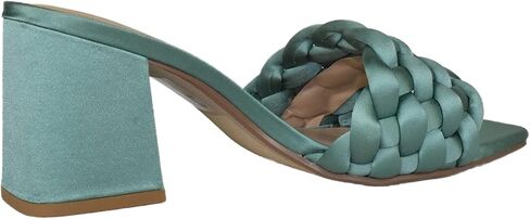 Soda Shoes Women Block High Heel Sandals Braided Band Square Toe Satin SHAUNA-S in Saudi Arabia