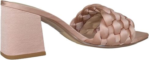 Soda Shoes Women Block High Heel Sandals Braided Band Square Toe Satin SHAUNA-S in Saudi Arabia