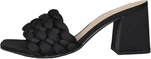 Soda Shoes Women Block High Heel Sandals Braided Band Square Toe Satin SHAUNA-S in Saudi Arabia