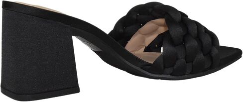 Soda Shoes Women Block High Heel Sandals Braided Band Square Toe Satin SHAUNA-S in Saudi Arabia