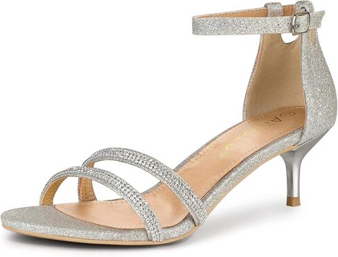 Allegra K Women's Stiletto Kitten Heels Glitter Heel Sandals in Saudi Arabia