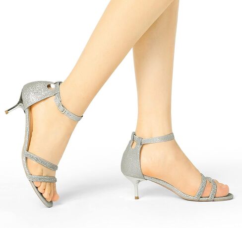 Allegra K Women's Stiletto Kitten Heels Glitter Heel Sandals in Saudi Arabia