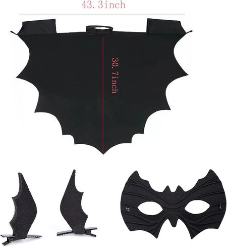 مجموعة إكسسوارات زي الخفافيش للهالوين من NIUEFH عصابة رأس لقناع عين الخفافيش وأجنحة الخفافيش من أجل زي ساحرة مصاص الدماء in Kuwait
