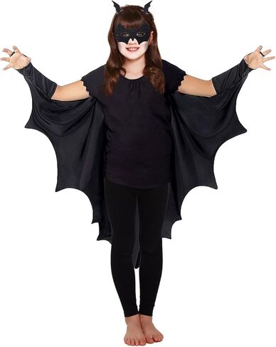 مجموعة إكسسوارات زي الخفافيش للهالوين من NIUEFH عصابة رأس لقناع عين الخفافيش وأجنحة الخفافيش من أجل زي ساحرة مصاص الدماء in Kuwait