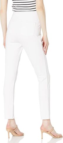 SLIM-SATION Women's Misses Wide Elastic Pull on Solid Cool Hand Ponte Ankle Leggings Faux Front Pockets in Saudi Arabia