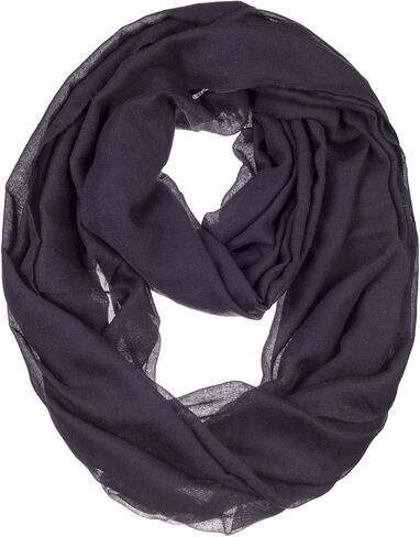 BYOS Womens Airy Crinkled Lightweight Soft Infinity Scarf Loop Snood in Solid Color in Saudi Arabia