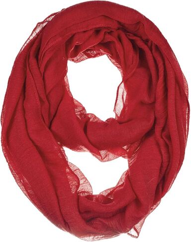 BYOS Womens Airy Crinkled Lightweight Soft Infinity Scarf Loop Snood in Solid Color in Saudi Arabia