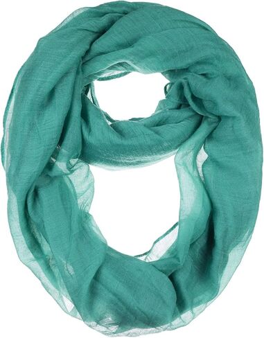 BYOS Womens Airy Crinkled Lightweight Soft Infinity Scarf Loop Snood in Solid Color in Saudi Arabia