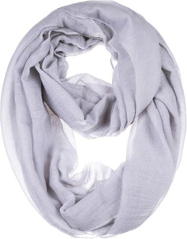 BYOS Womens Airy Crinkled Lightweight Soft Infinity Scarf Loop Snood in Solid Color in Saudi Arabia