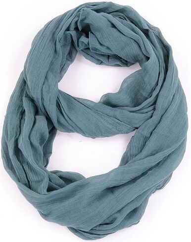 BYOS Womens Airy Crinkled Lightweight Soft Infinity Scarf Loop Snood in Solid Color in Saudi Arabia