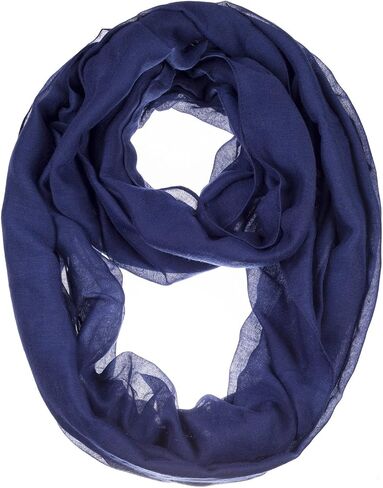 BYOS Womens Airy Crinkled Lightweight Soft Infinity Scarf Loop Snood in Solid Color in Saudi Arabia