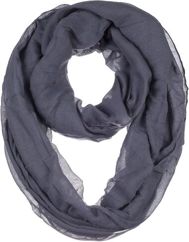 BYOS Womens Airy Crinkled Lightweight Soft Infinity Scarf Loop Snood in Solid Color in Saudi Arabia