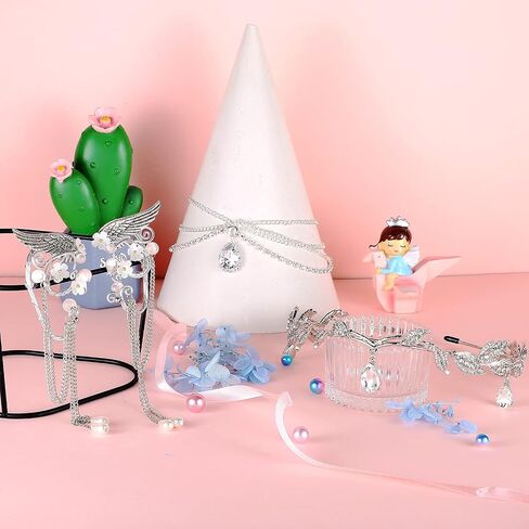 8 Pieces Fairy Cosplay Set Included Rhinestone Leaf Crown Headband Rhinestone Drop Headpiece Elf Ear Cuffs And 2 Pairs Elf Ears For Christmas Women Girls Dress Up Costume Party Props Accessories in Saudi Arabia