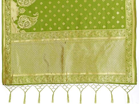 فاردا ساريس حرير باناراسي النسائي || ساري زفاف هندي منسوج هدية ديوالي ساري مع بلوزة غير مخيطة in Kuwait