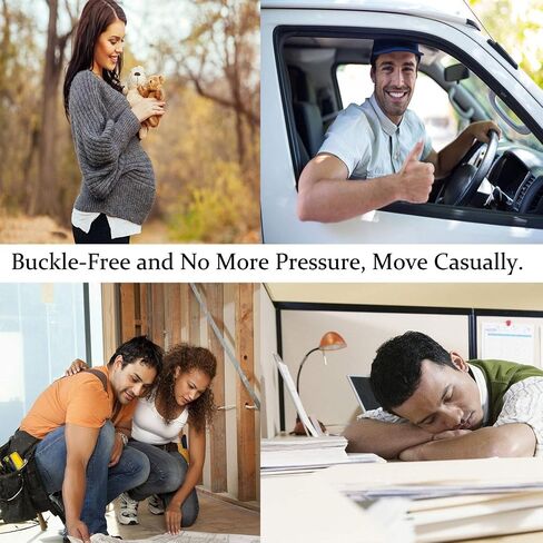 WERFORU 4 Pack No Buckle Stretch Belt For Women Men Elastic Waist Belt Up to 72 Inch for Jeans Pants,black+coffee+blue+white,Pants Size 31-50 Inches in Saudi Arabia